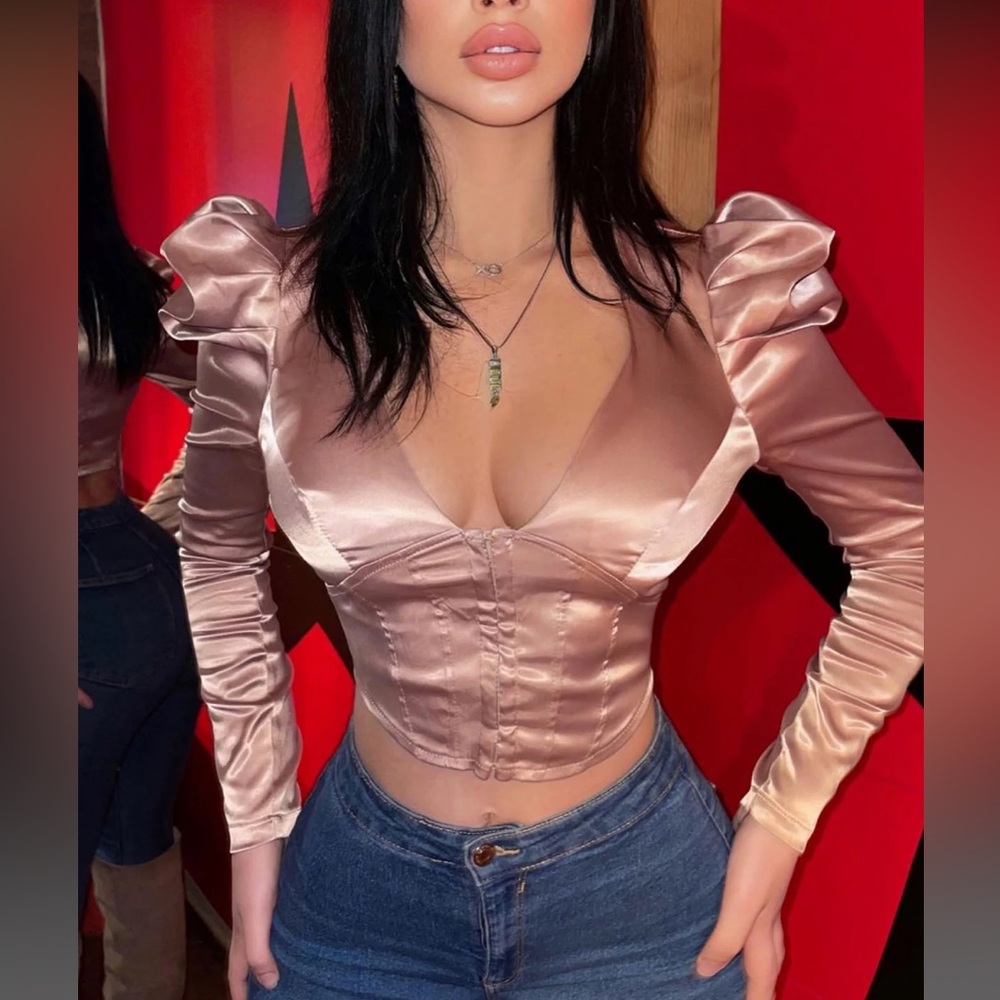 Fashion Nova satin corset top